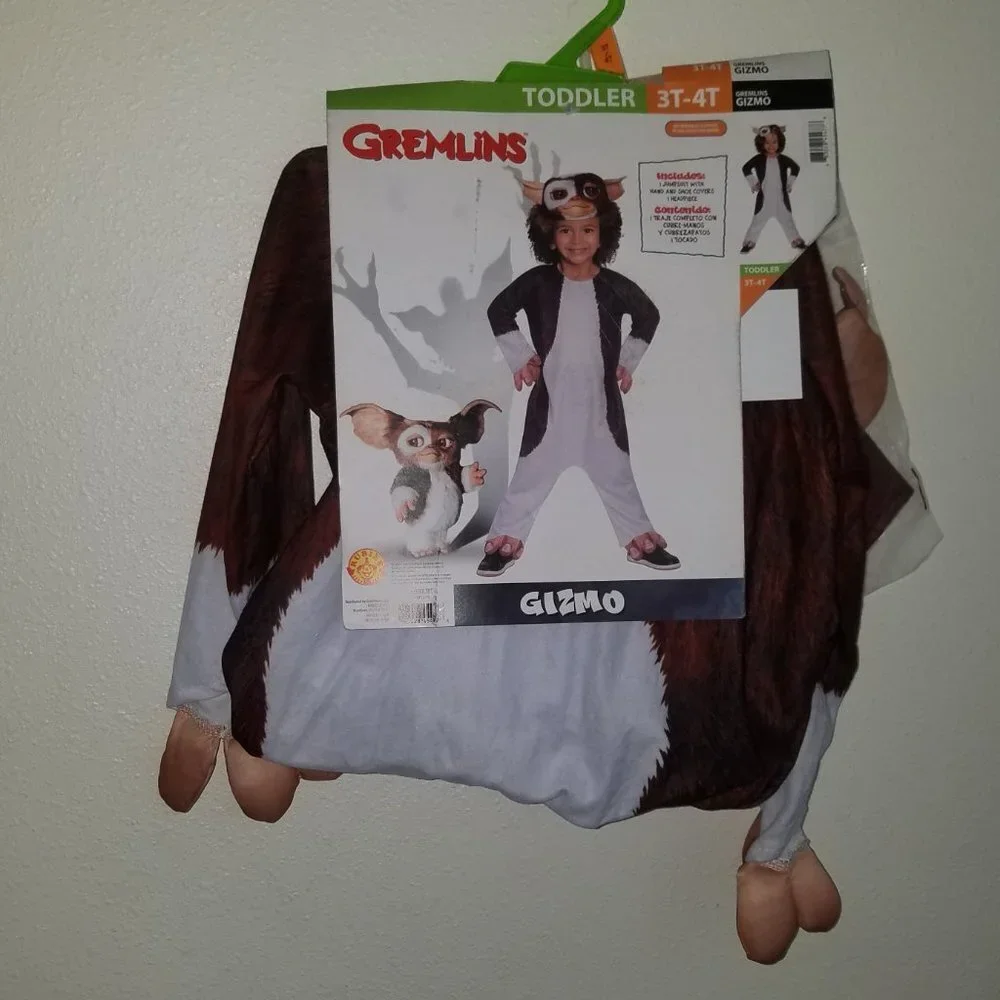 NEW Gizmo Gremlins Halloween Costume Toddler 3T/4T Jumpsuit Headpiece